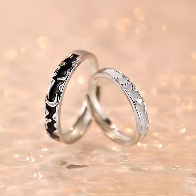 Moon and Star Matching Promise Rings Set for 2