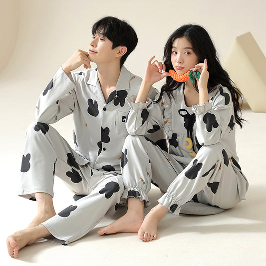 Long Sleeves Couples Matching Pajamas Set