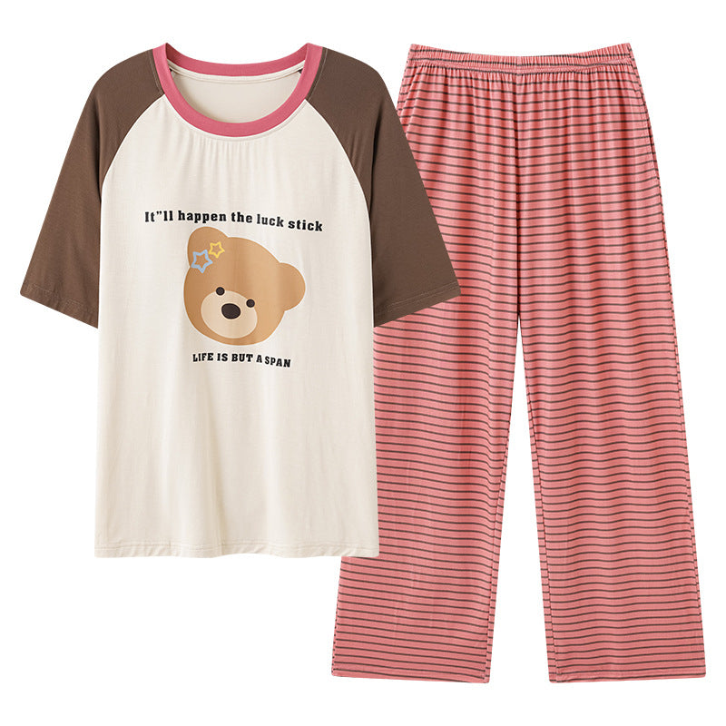 Cute Bear Cotton Pajamas Set for Women