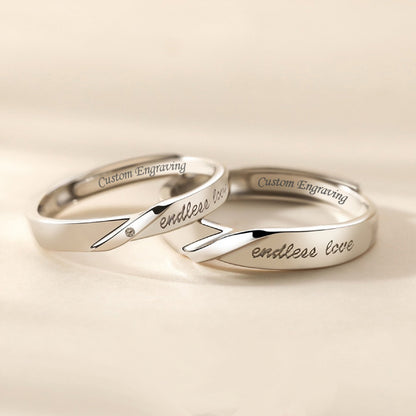 Endless Love Personalized Rings Set His and Hers