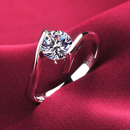 Custom 0.6 Carat Moissanite Diamond Ring