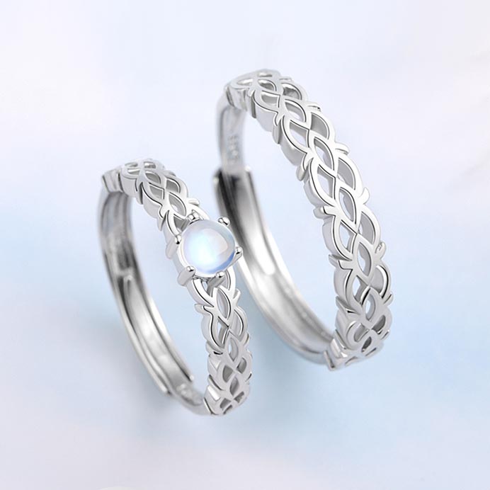 Matching Couple Wedding Rings Set