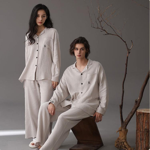 Modern Couples Pajamas Set - Double Layered A-Grade Cotton – Gullei