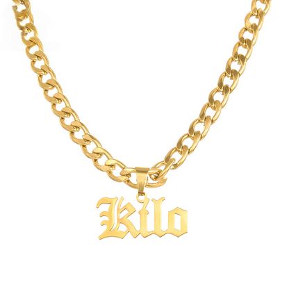 Personalized Name Thick Chain Necklace