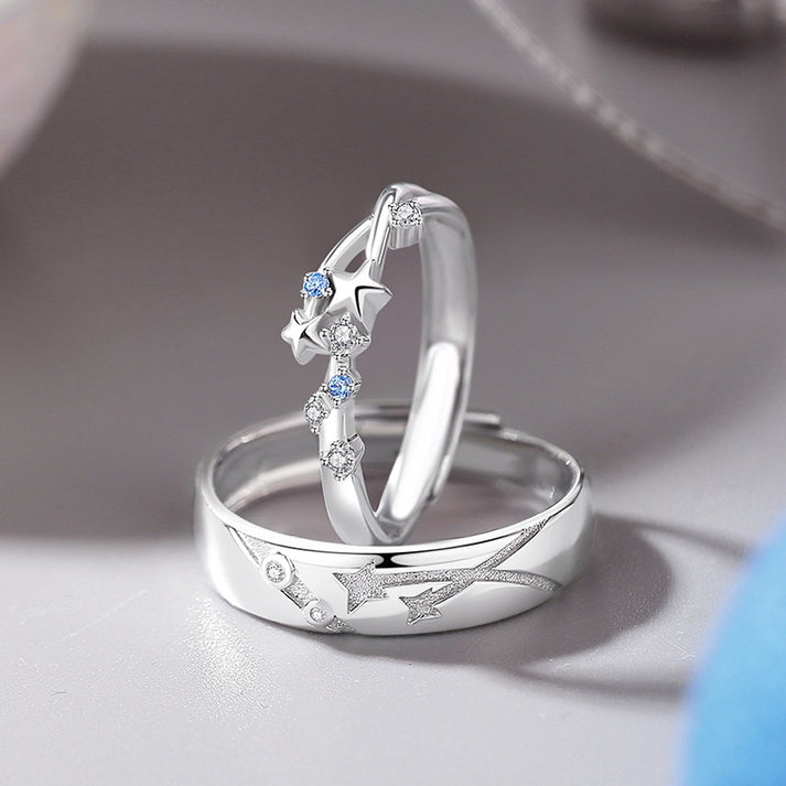 Matching Shooting Star Wedding Rings Set for Couples - Gullei