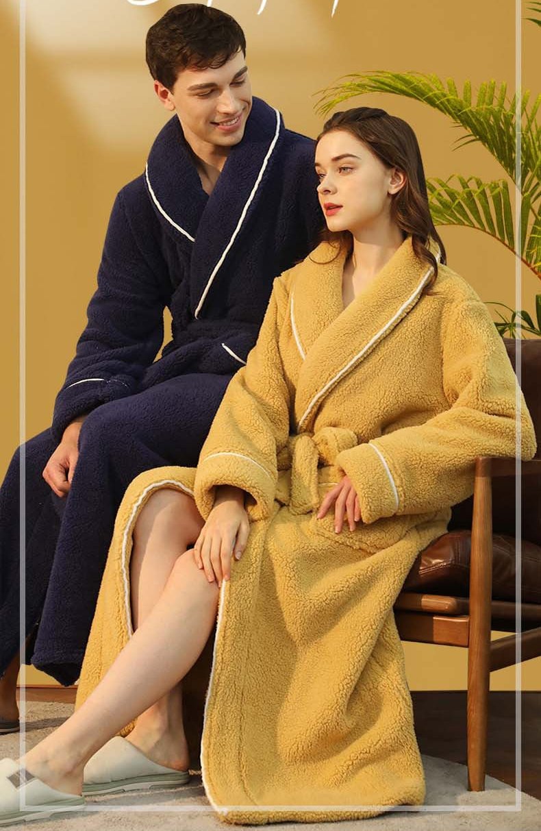 100% Premium Thickened Flannel Long Robe for Couples