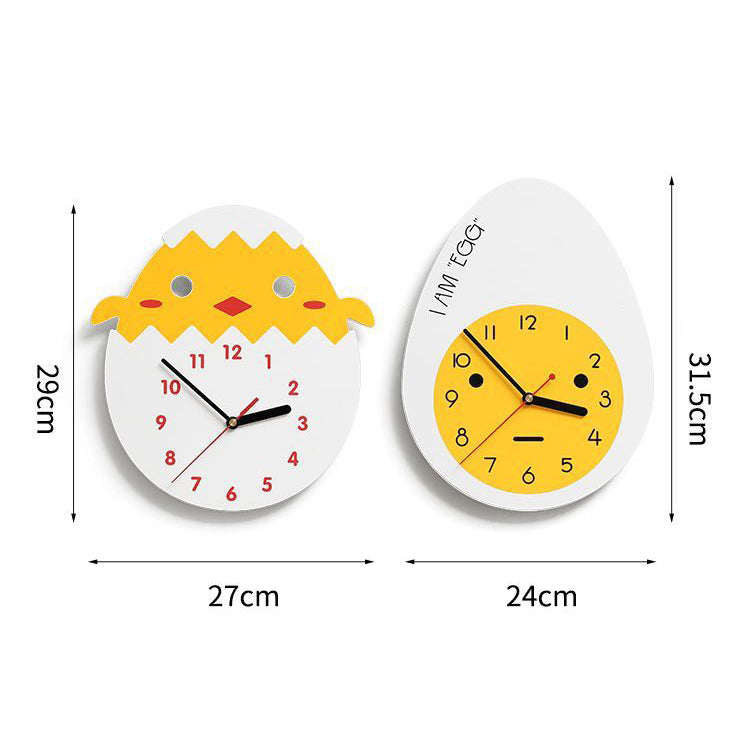 Egg-Shaped Silent Wall Clock – Playful Kitchen Design