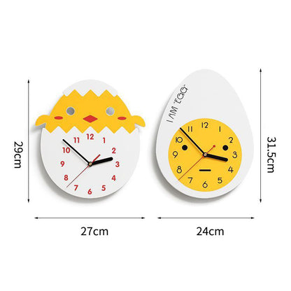 Egg-Shaped Silent Wall Clock – Playful Kitchen Design
