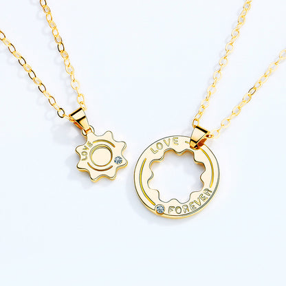 Forever Love Interlocking Pendants Couple Jewelry Set