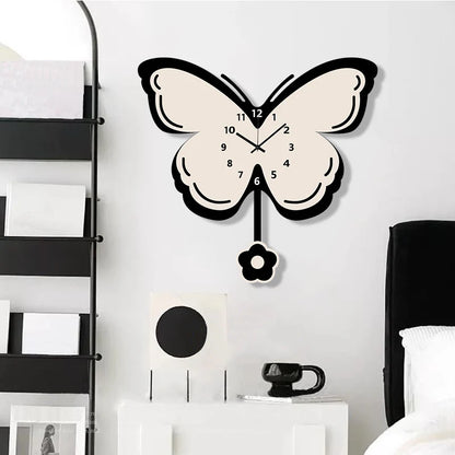 Butterfly Silent Pendulum Wall Clock