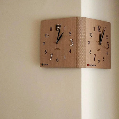 Two Sided Analog Silent Wall Corner Clock