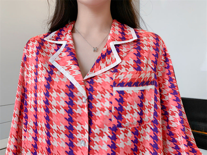 Women Pajamas Set – Chic Houndstooth Loungewear
