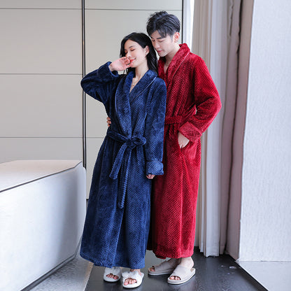 2-Piece Thickened Flannel Winter Robes for Couples