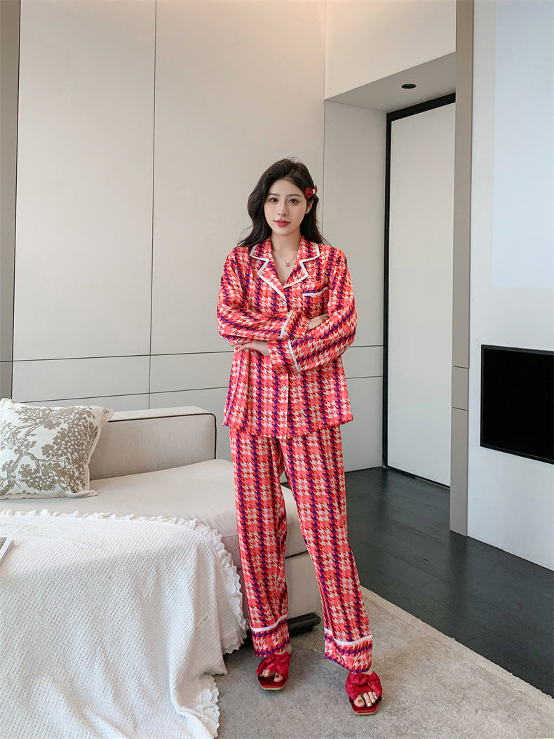Women Pajamas Set – Chic Houndstooth Loungewear