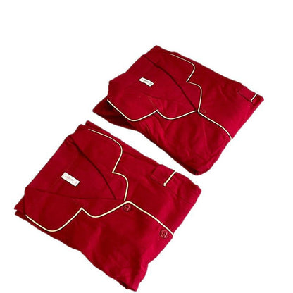 Classic Red Cotton Couple's Pajama Set