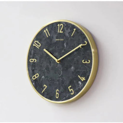 Natural Marble Pendulum Silent Wall Clock (14")
