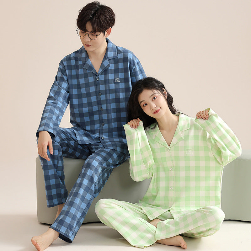 Couple Matching Cotton Pajamas Sleepwear Set