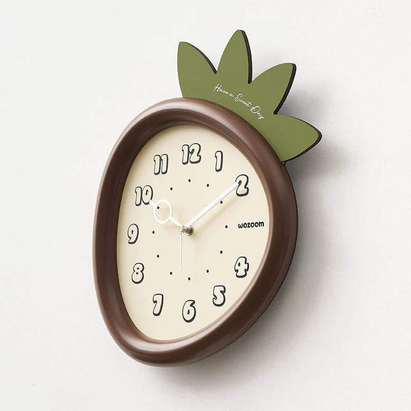 Strawberry Kids Silent Wall Clock – Cute Non-Ticking