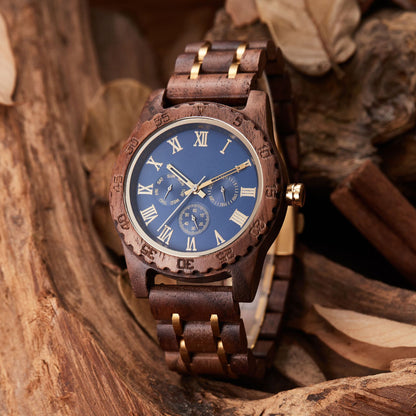 Customized Wooden Mens Analog Watch