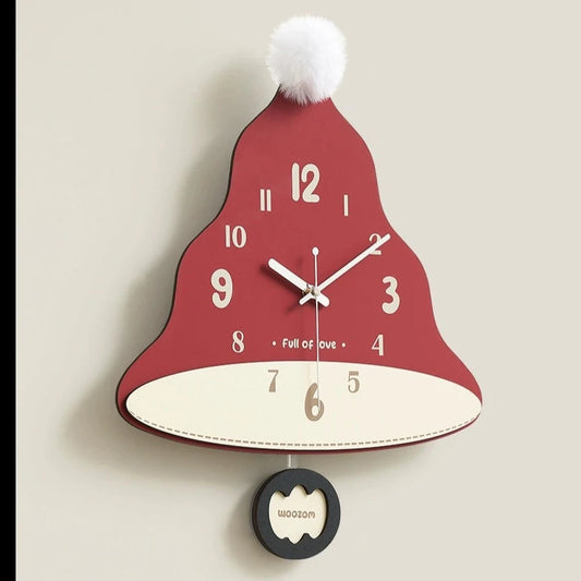 Christmas Bell Cute Analog Pendulum Wall Clock