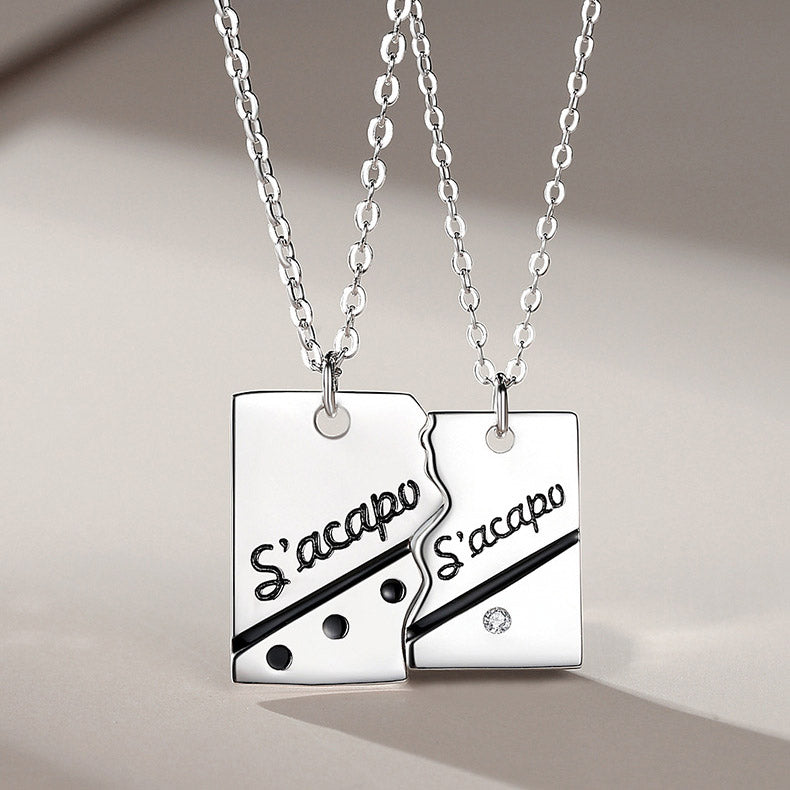 Custom Engraved Couple Necklaces Set for 2