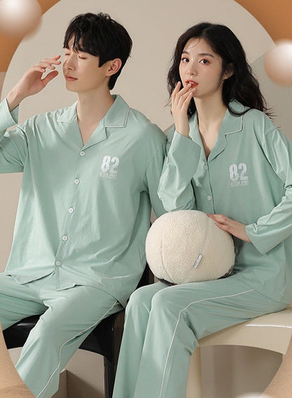 Pure Cotton Loungewear Pajamas Set for Couples