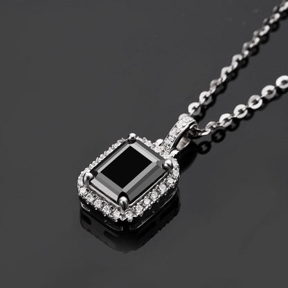 3 Carat Black Moissanite Diamond Necklace