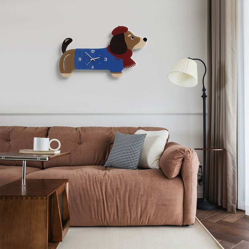 Silent Dachshund Acrylic Wall & Desk Clock