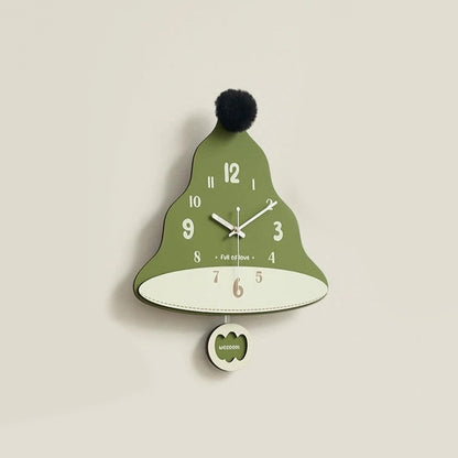 Christmas Bell Cute Analog Pendulum Wall Clock