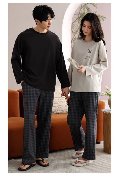 Gullei Minimalist Couple Pajamas Set – 100% Cotton, Relaxed Fit