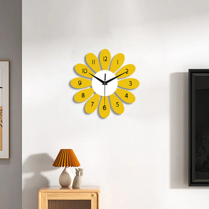 Silent Wall Clock – Nordic Sunflower, 30 cm