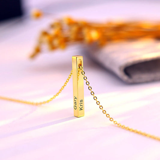 Custom Engraved Bar Name Necklace