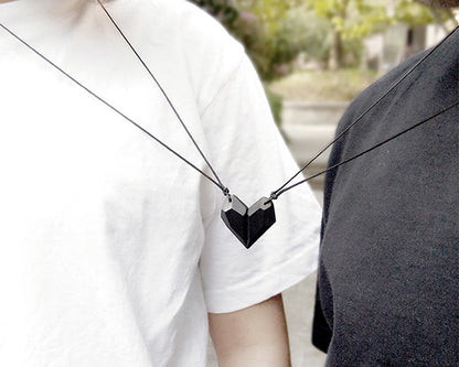 Matching Magnetic Half Hearts His and Her Necklaces Set