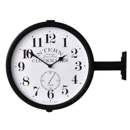 Double-Sided Station Wall Clock – Art Deco, Silent
