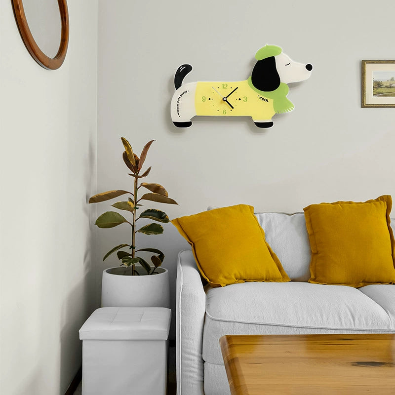 Silent Dachshund Acrylic Wall & Desk Clock