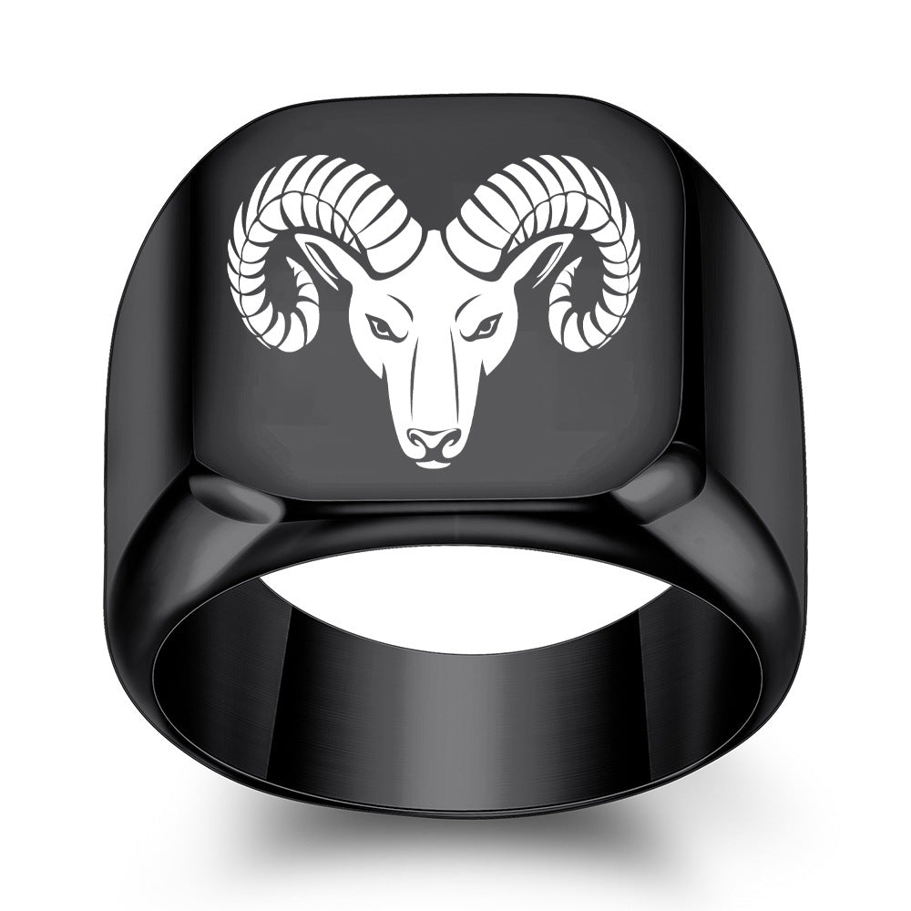 Custom Bull Head Punk Style Mens Ring Gift