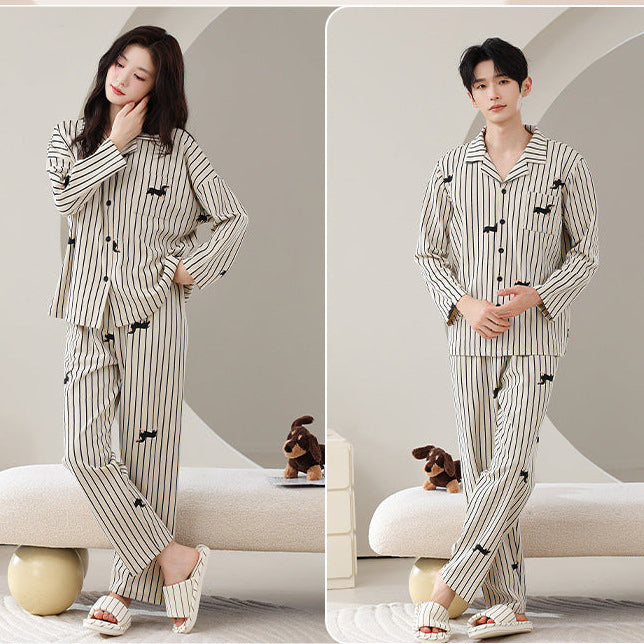 Matching Couple Pajamas Set – Dachshund Print, Soft & Breathable