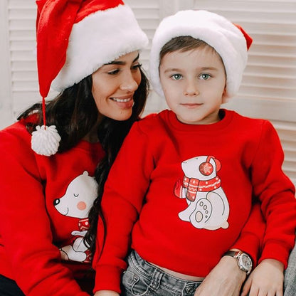 Mom and Son Matching Christmas Pullover Sweatshirts