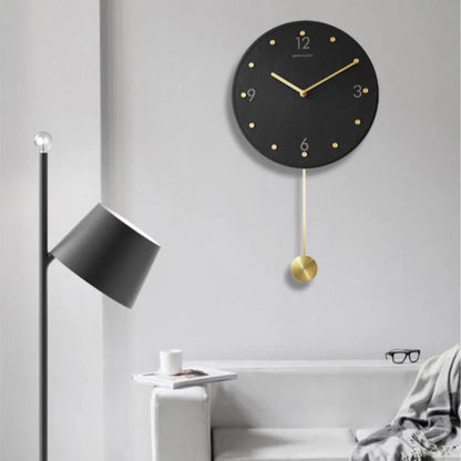 Natural Marble Pendulum Silent Wall Clock (12")