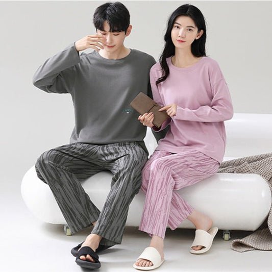 Comfy Cotton PJs Matching Sleepwear Set for Couples