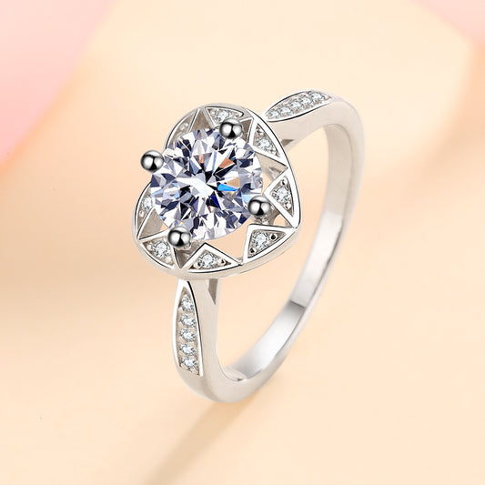 1 Carat Moissanite Diamond Promise Ring for Women