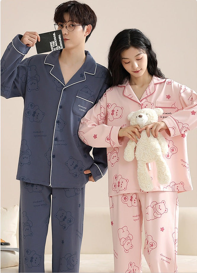 Cozy Pure Cotton Couple Pajamas Set