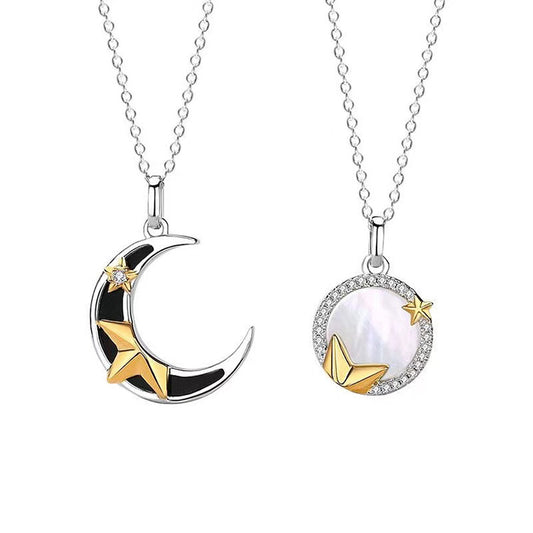 Engravable Sun and Moon Matching Pendants for Couples