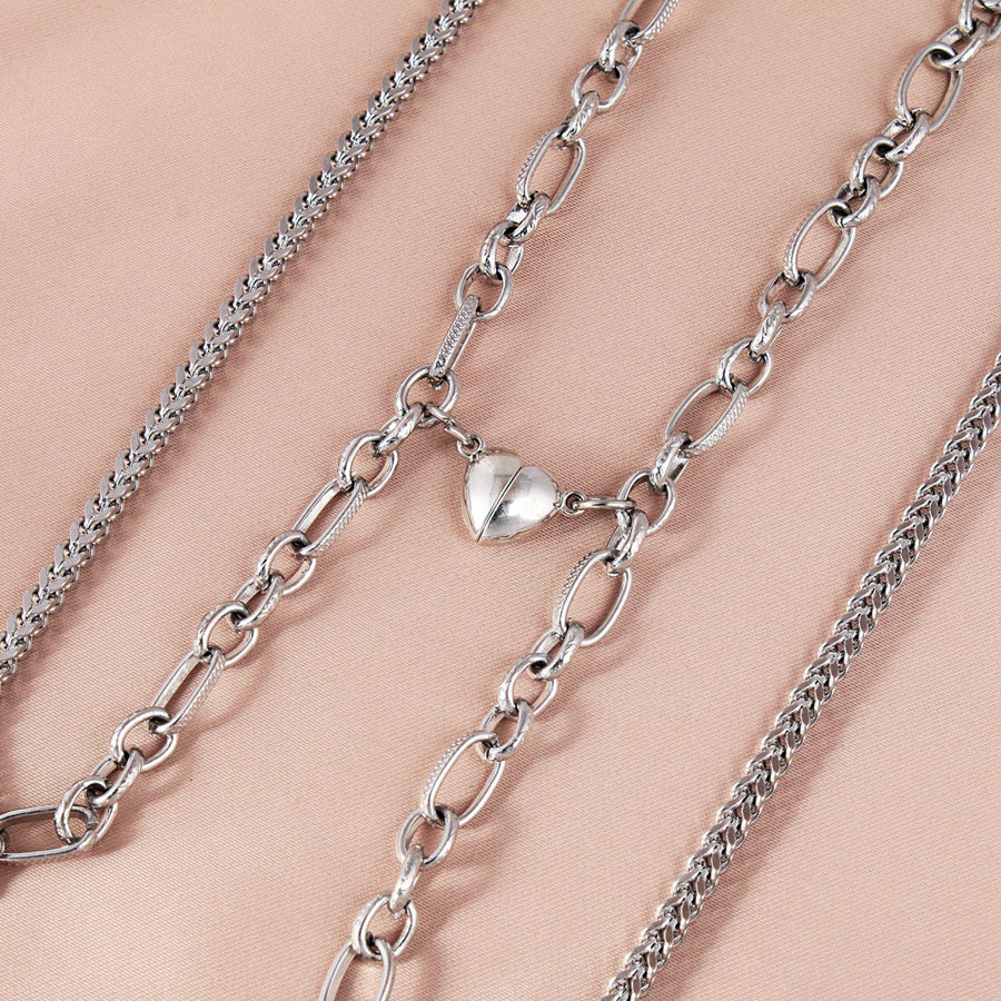 Magnetic Hearts Matching Chains Bracelets