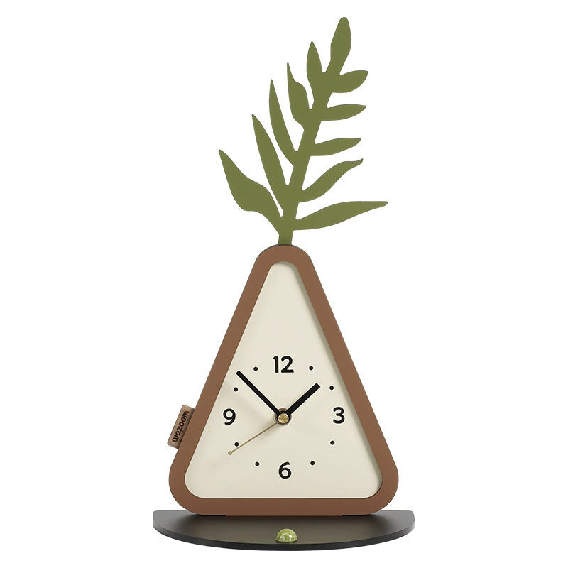 Nordic Silent Pedestal Clock with Integrated Tray