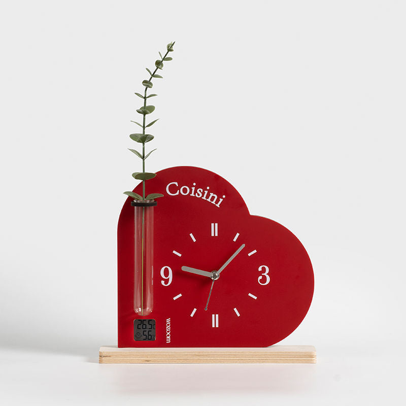 Romantic Heart 3-in-1 Silent Table Clock