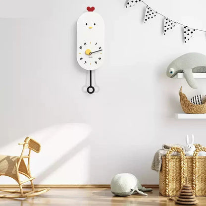 Cute Chicken Kids Bedroom Silent Wall Clock – Playful & Quiet Design