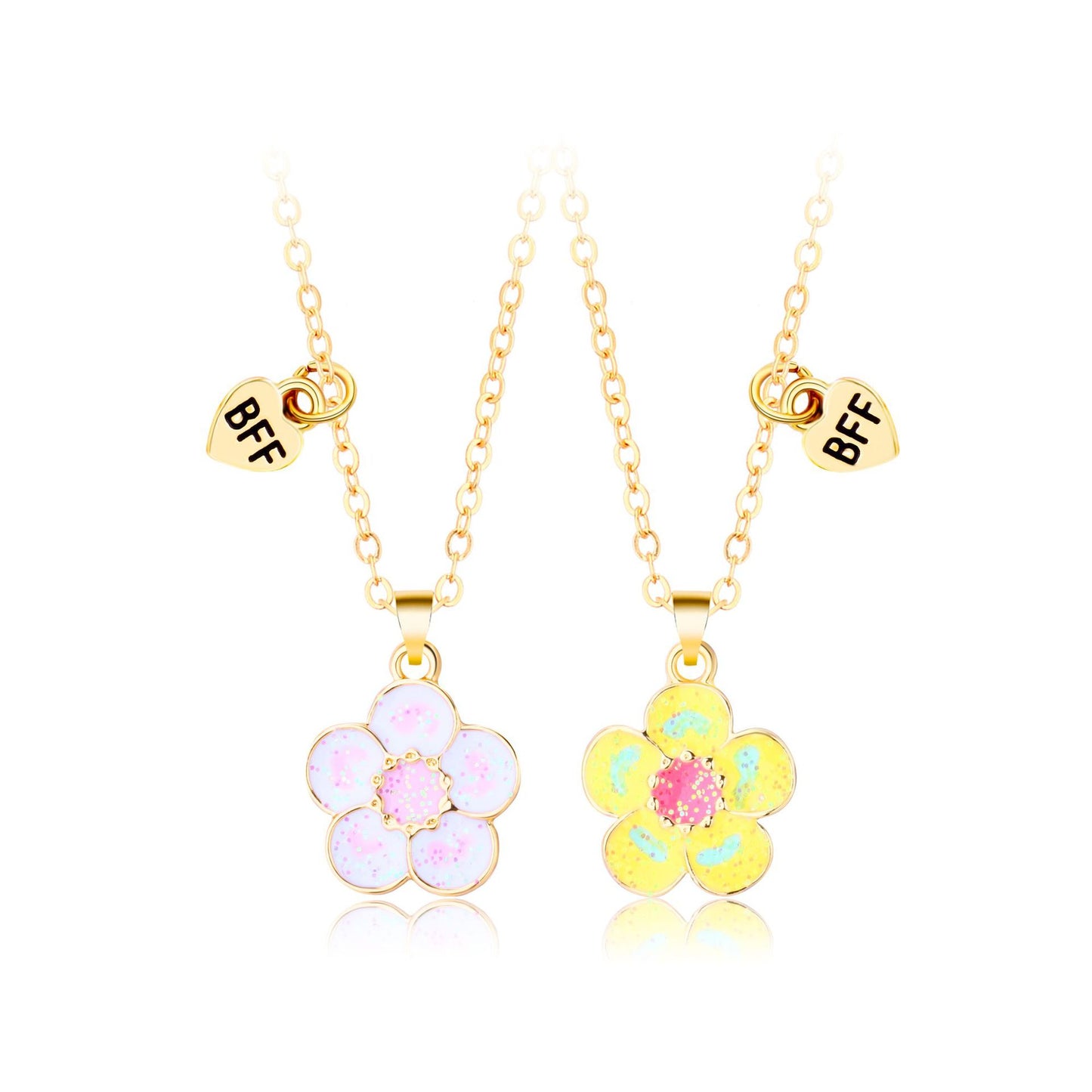 Cute Flower Friendship Necklaces Set