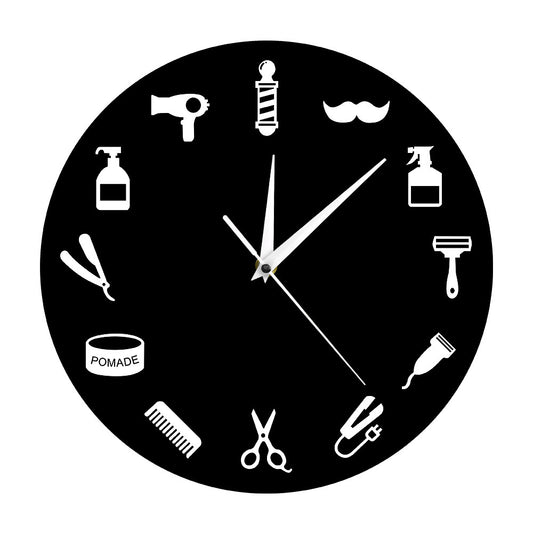 Wall Deco Clock Gift for BarberShop Owner Hairdresser