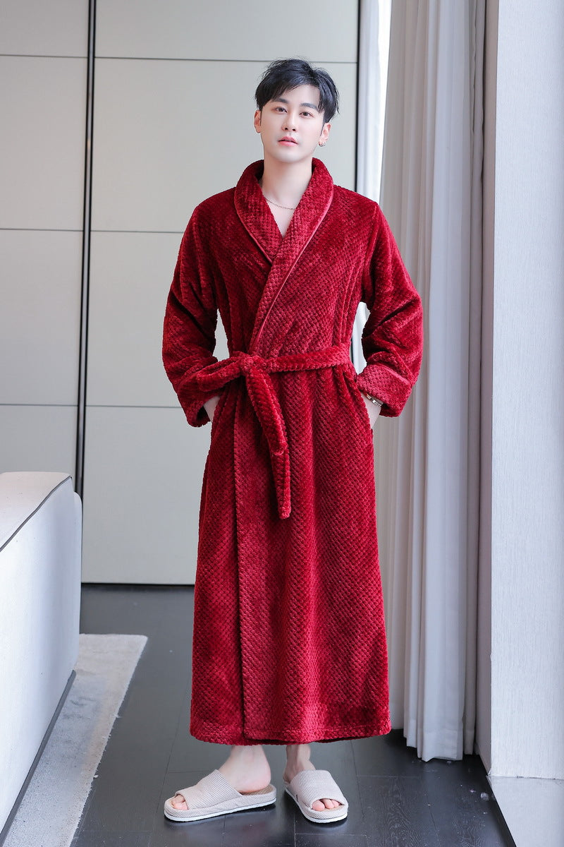 2-Piece Thickened Flannel Winter Robes for Couples